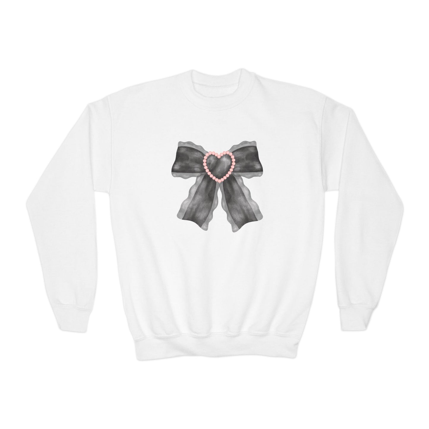 Black Bow w Pink Pearls Sweatshirt (Kids)