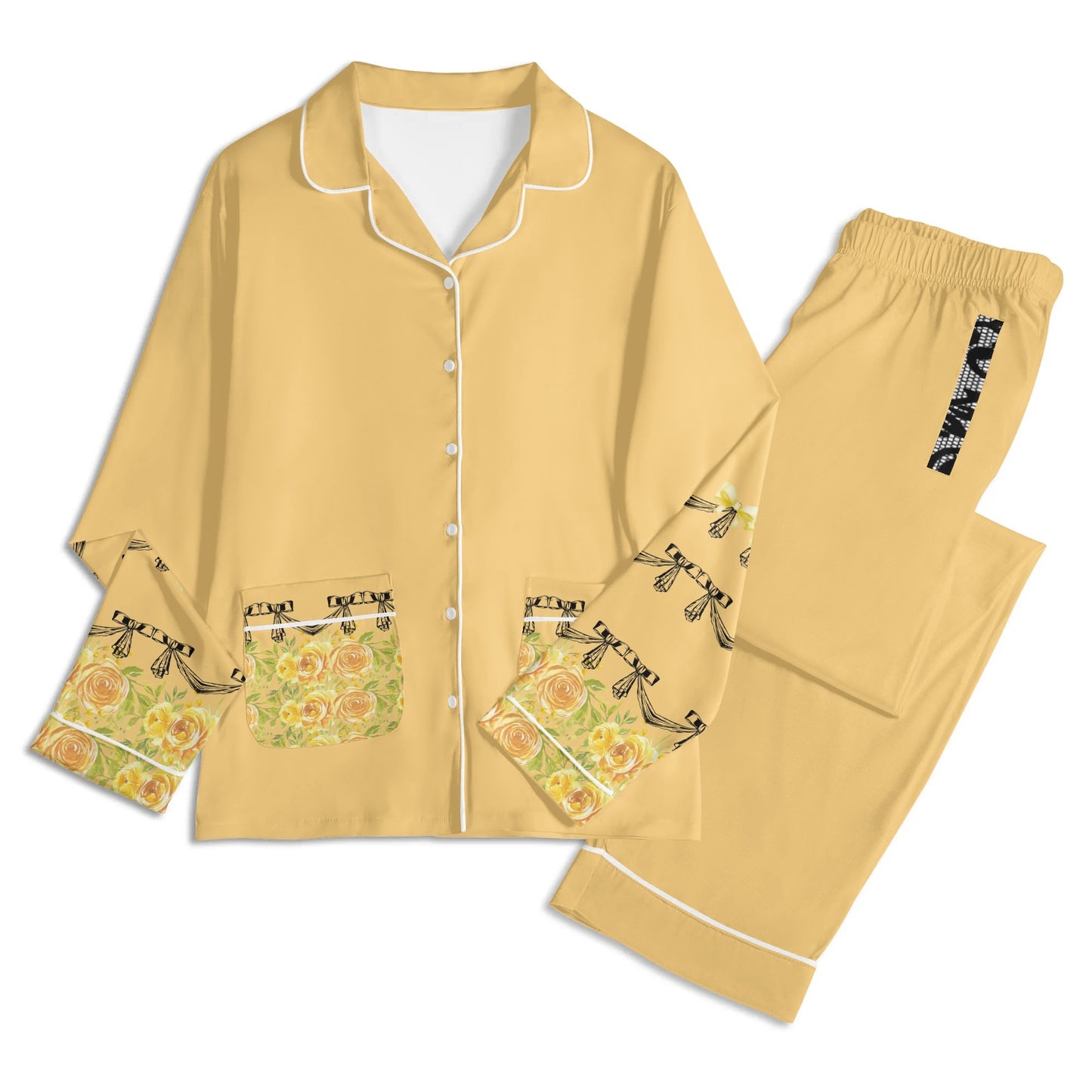 Blooming Nights PJ set-Yellow Bows