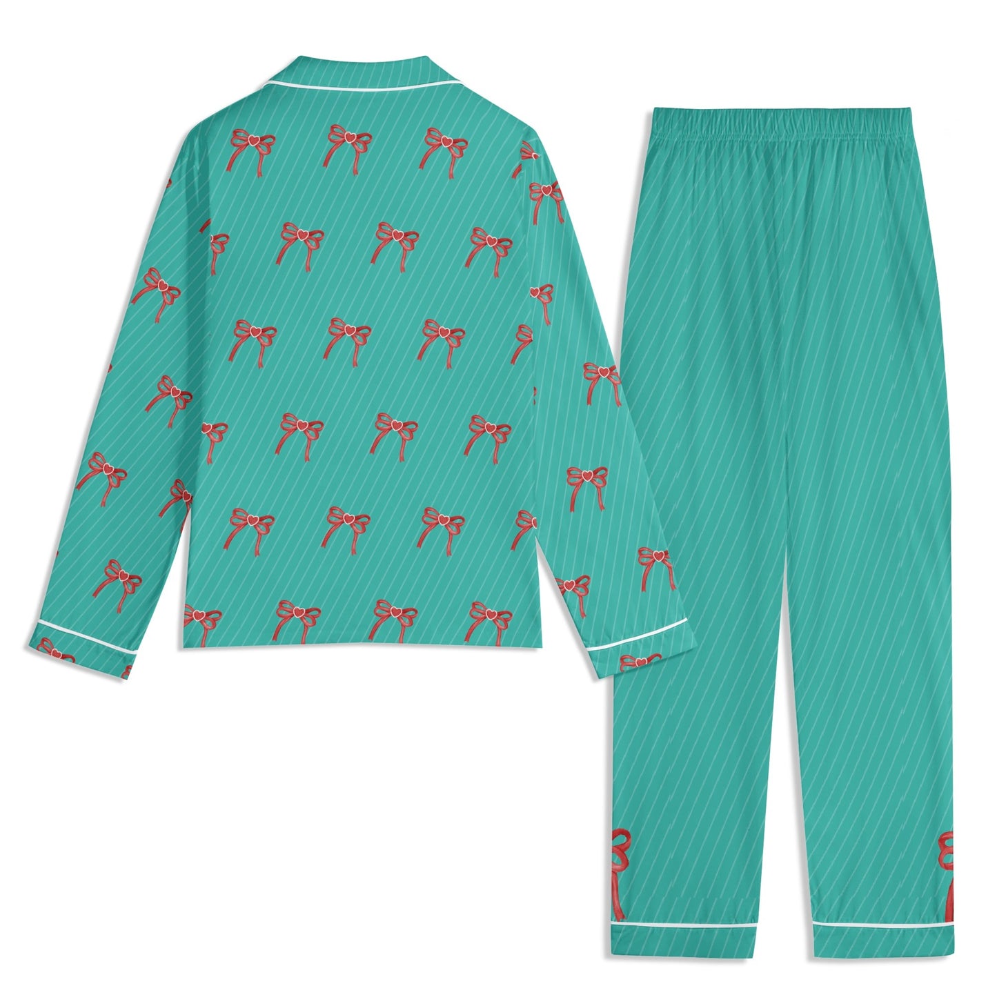 Bow Heart PJ set-Teal