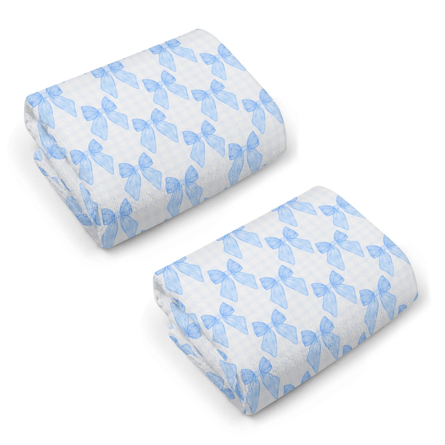 Blue Bow Pattern Hand Towel Set-2