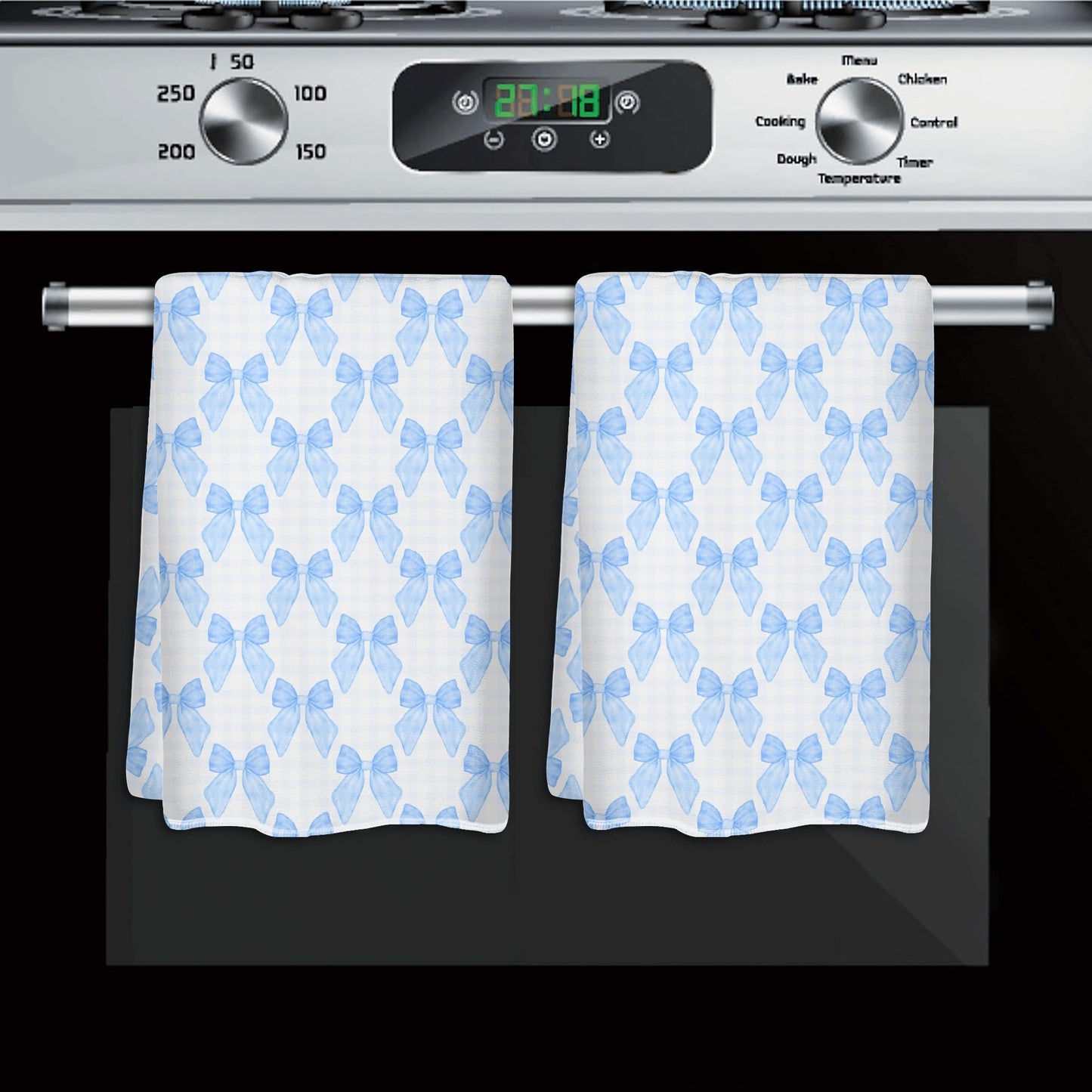 Blue Bow Pattern Hand Towel Set-2