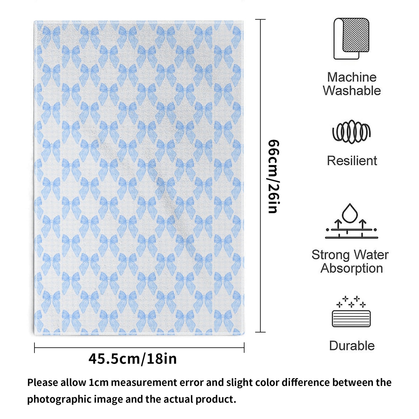 Blue Bow Pattern Hand Towel Set-2