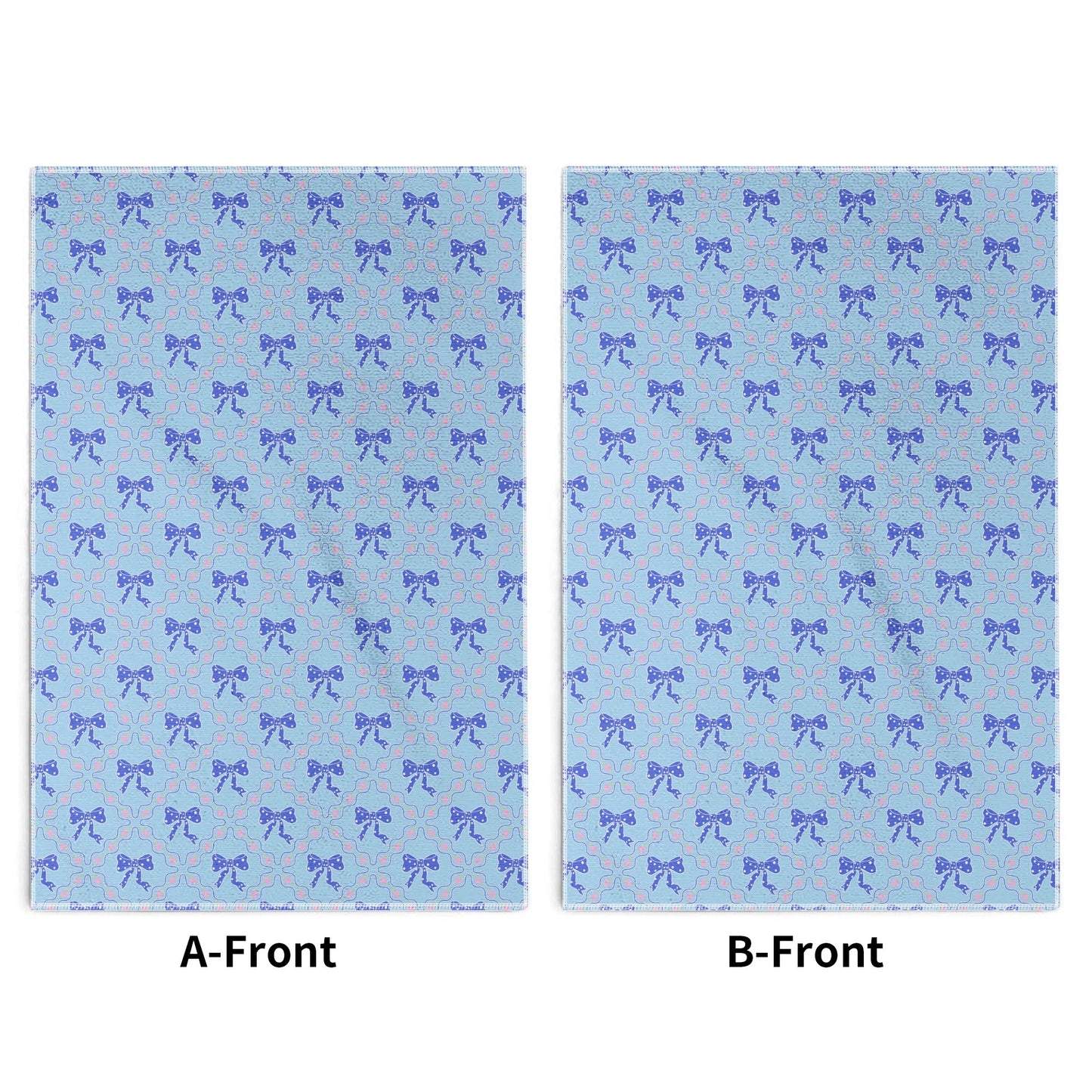 Blue Bow Pattern Hand Towel Set