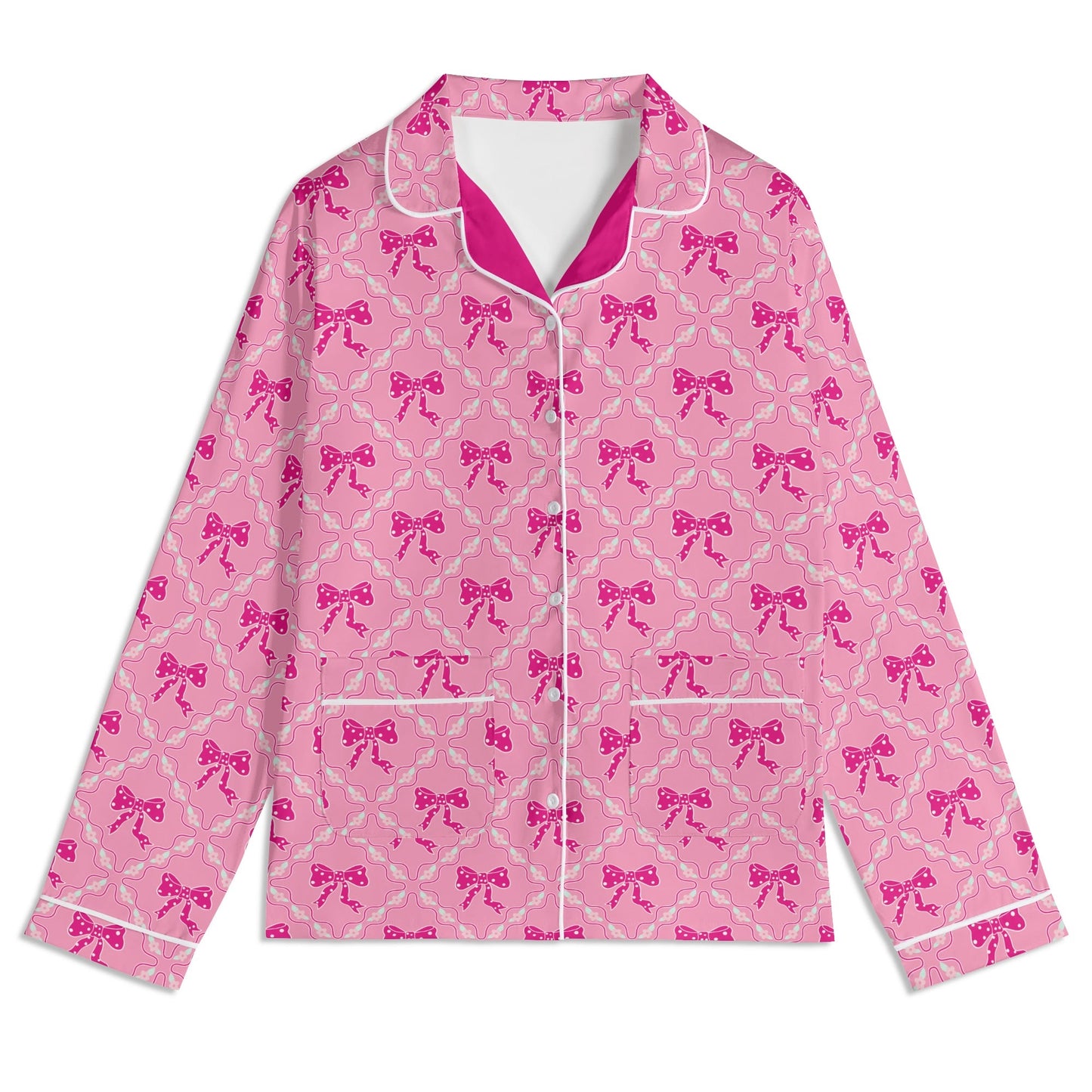 Dark Pink Bows PJ set