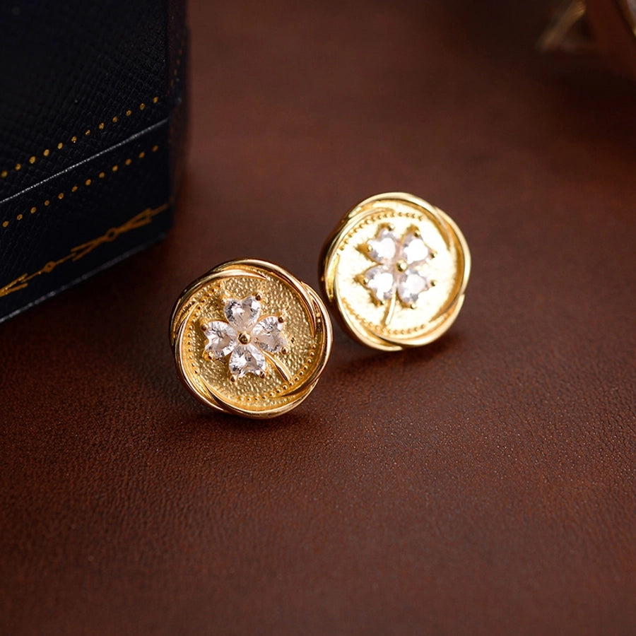 Shamrock Ear Studs (18K Gold Plated)