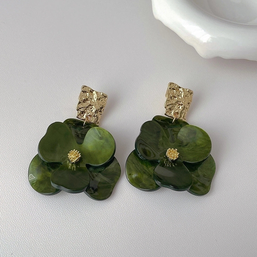 Flower Arylic Drop Earrings