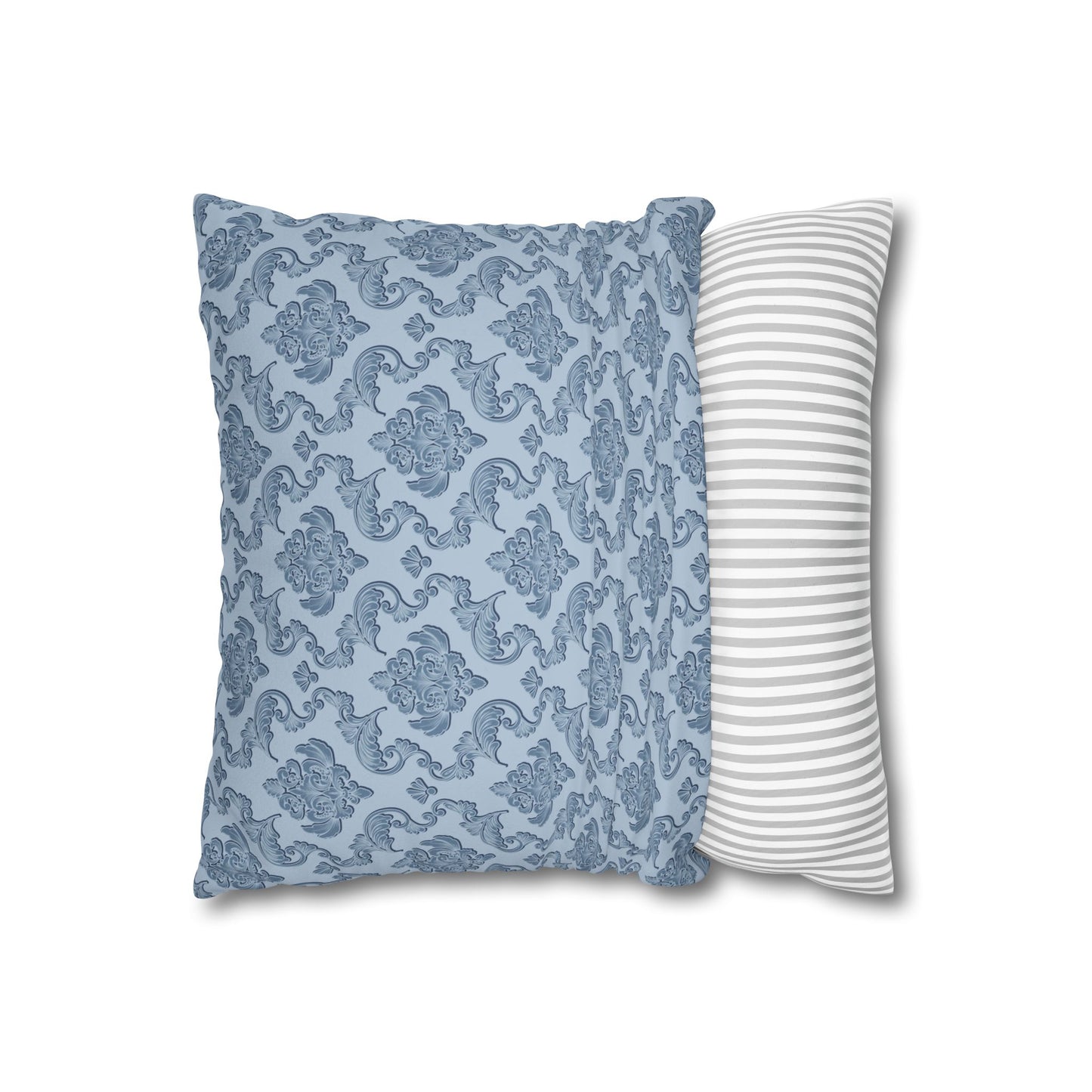 Whistledown Dream Pillow Case-Blue Damask Suede