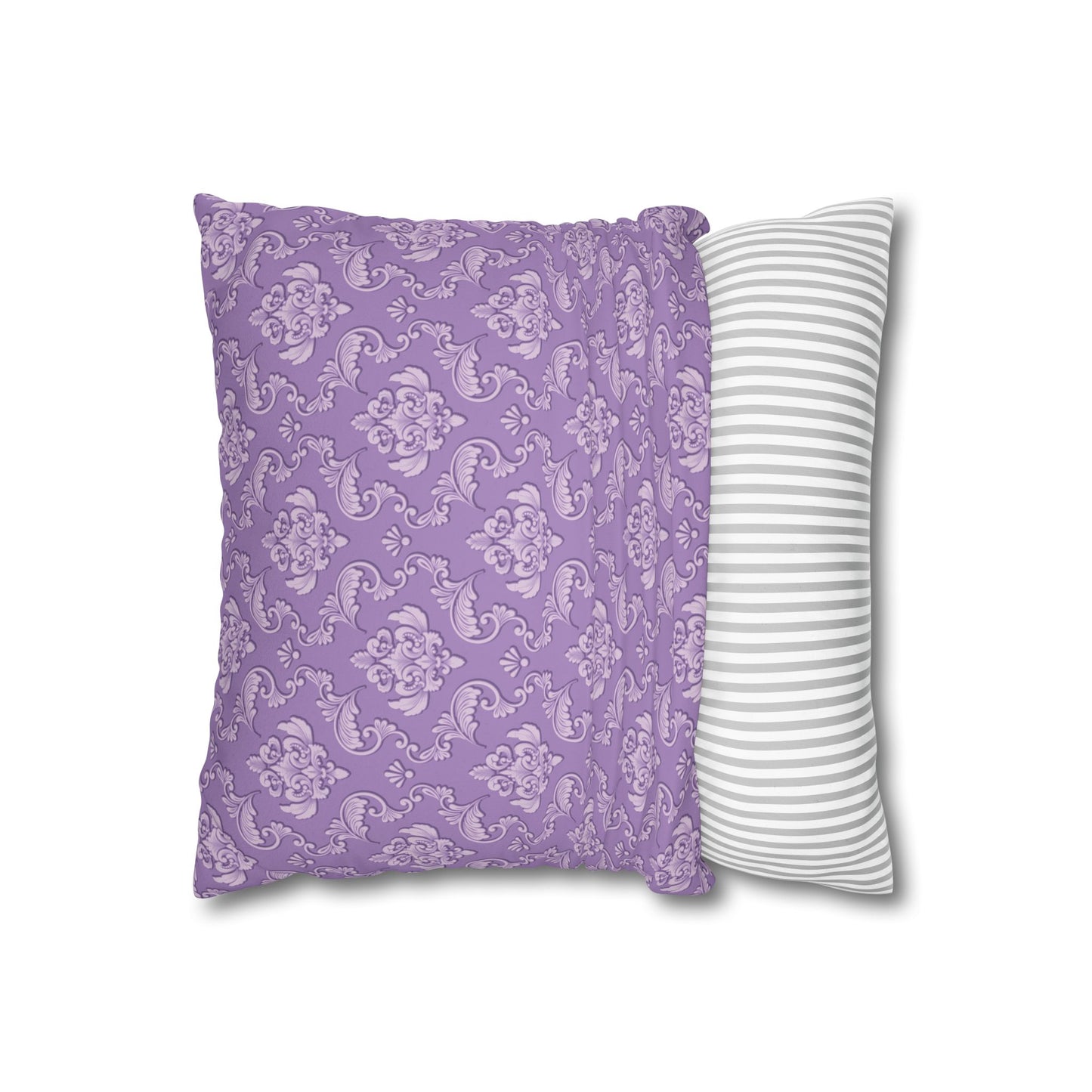 Whistledown Dream Pillow Case-Purple Damask Suede