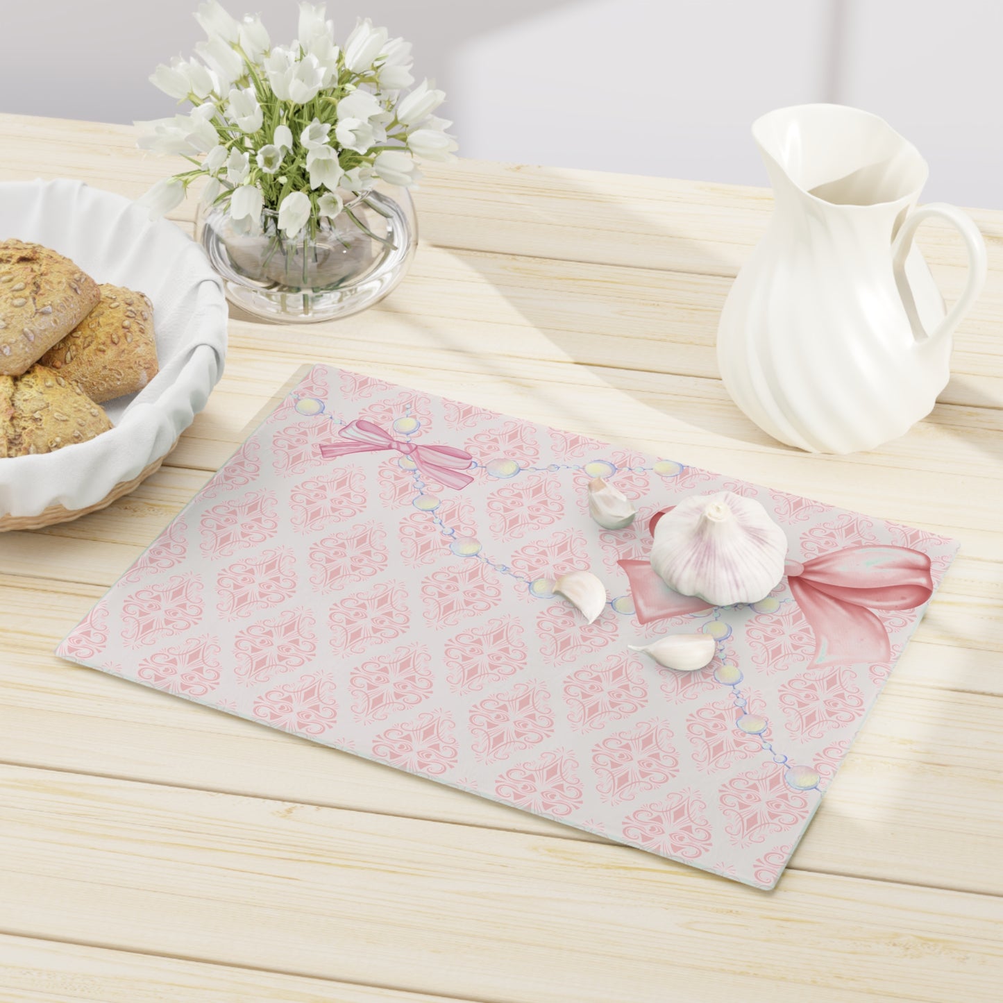 Vintage Bow Pearl Cutting Board