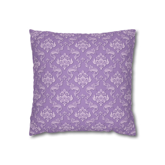 Whistledown Dream Pillow Case-Purple Damask Suede