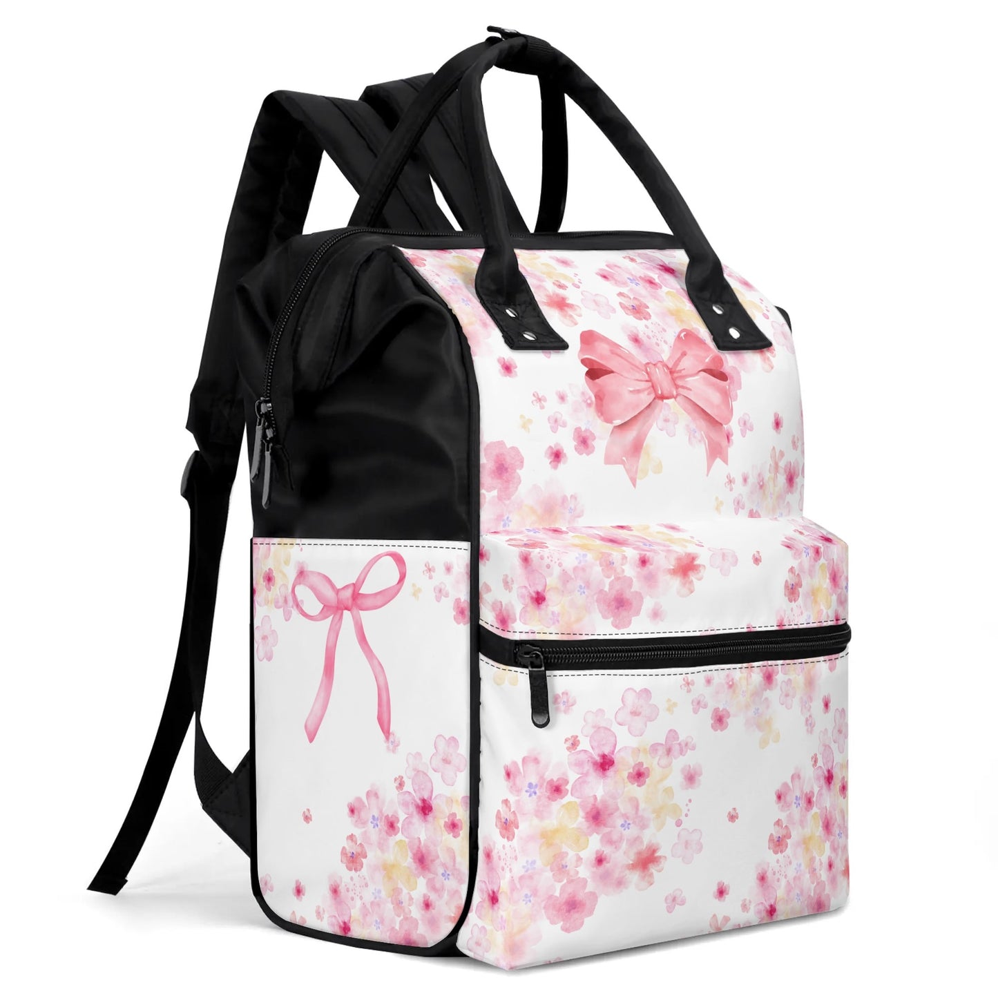 Bow Floral Diaper Bag