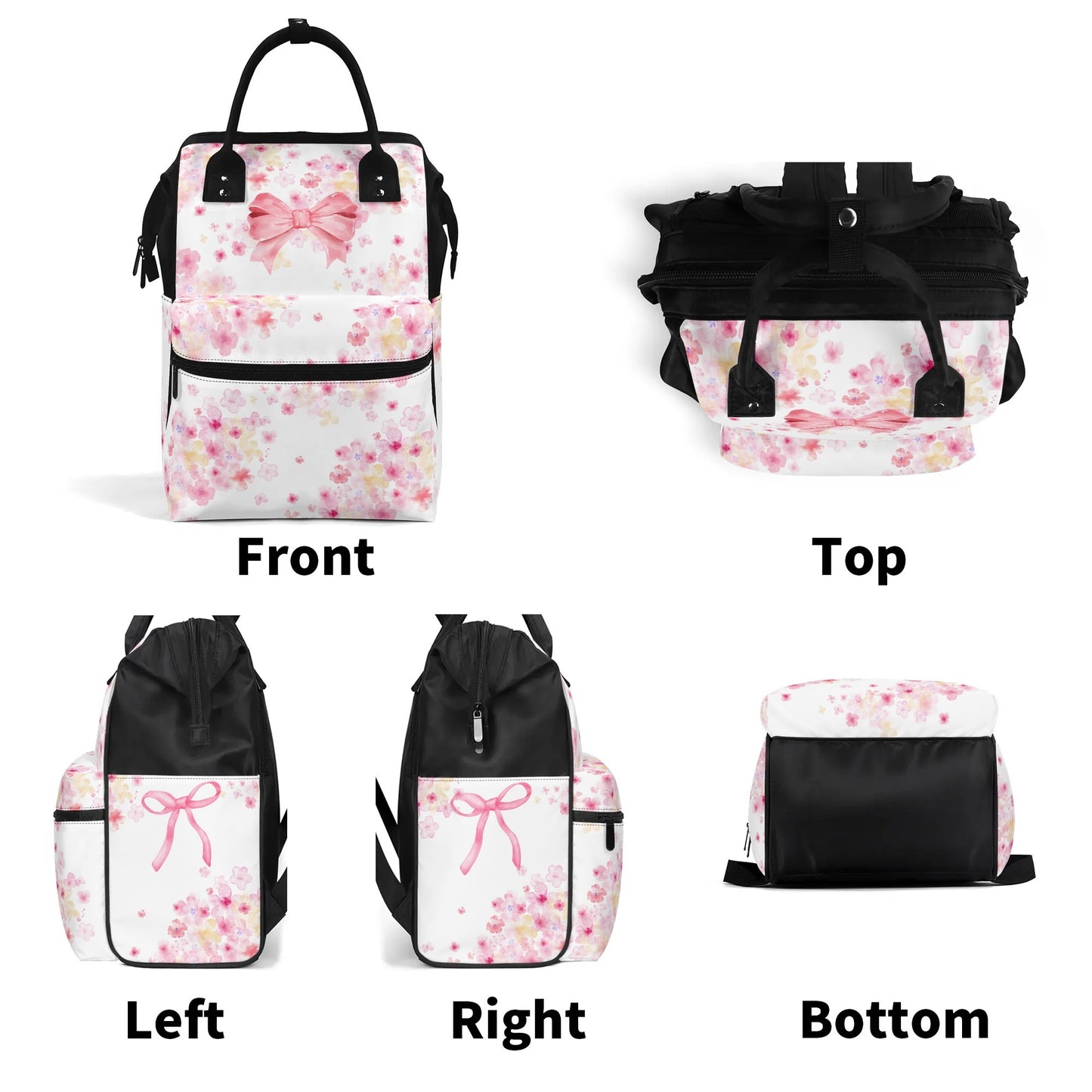 Bow Floral Diaper Bag
