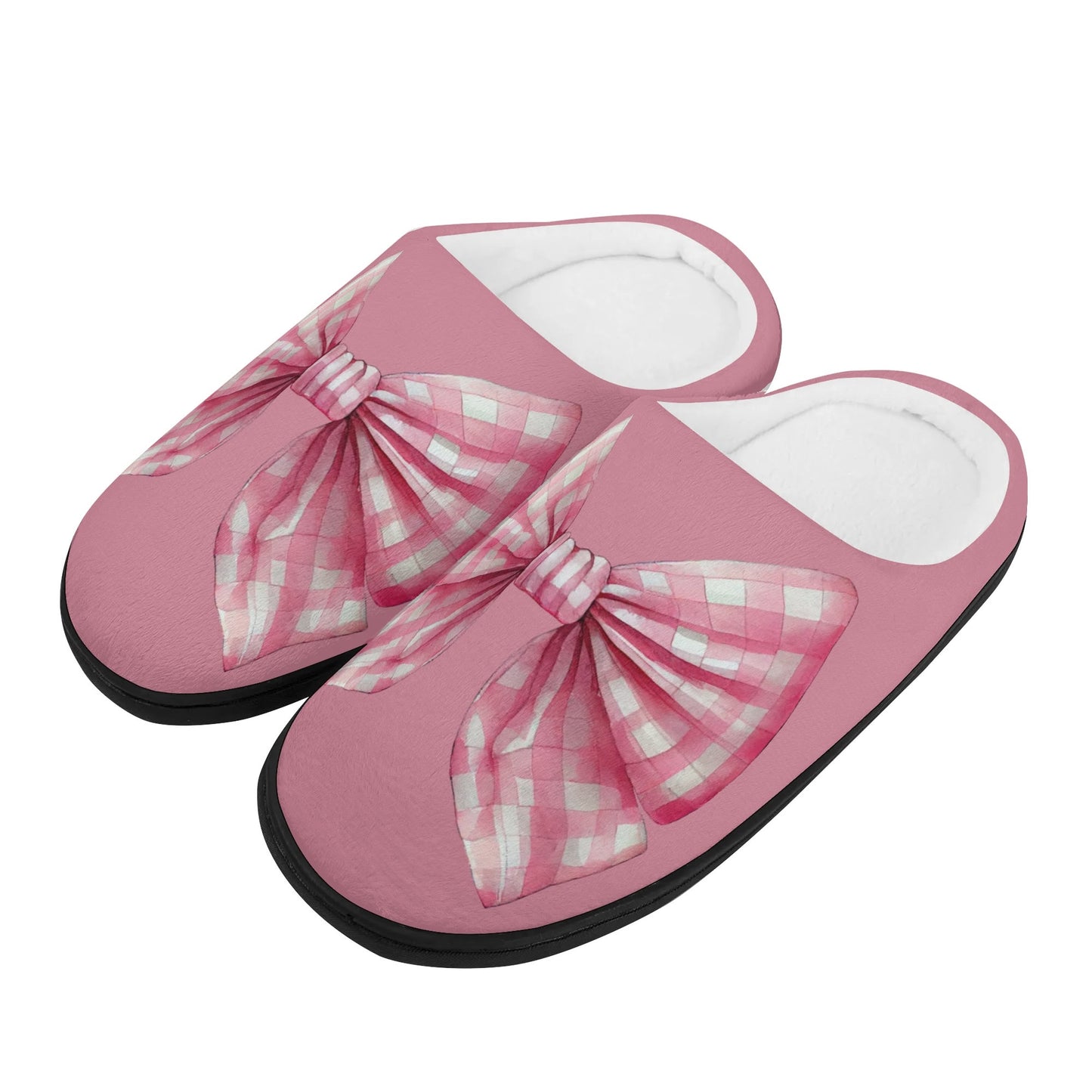 Bow Slippers-Dark Pink