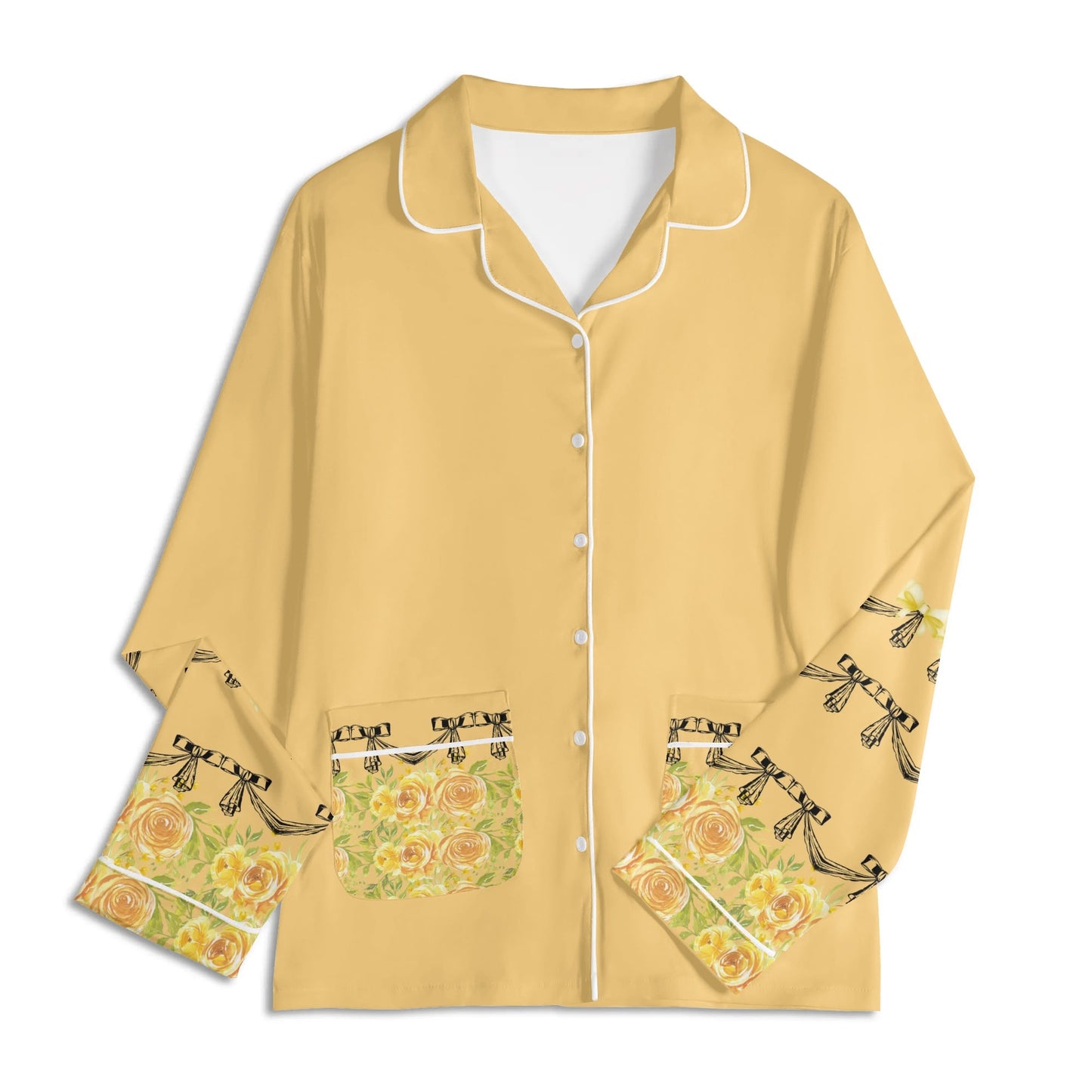 Blooming Nights PJ set-Yellow Bows