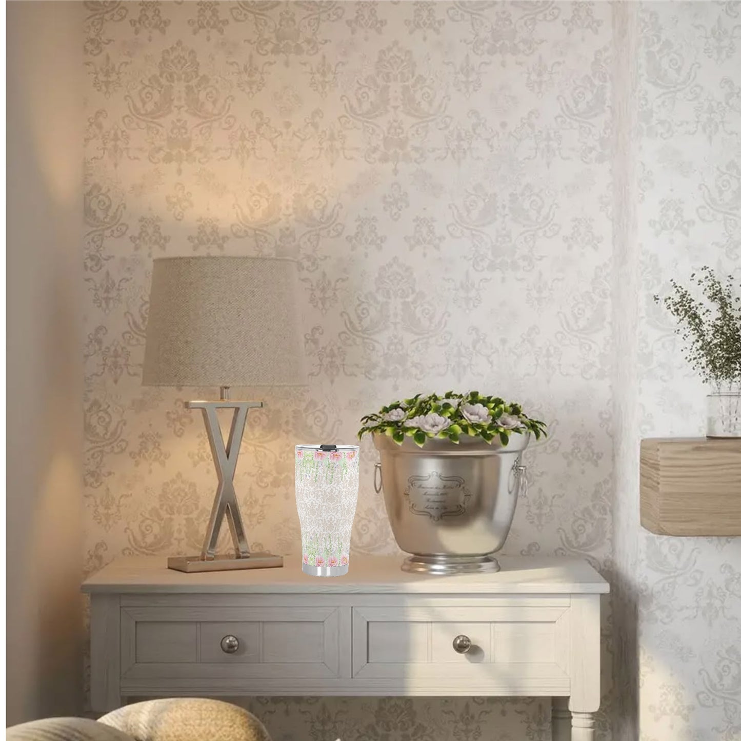 Damask Florals-Beige