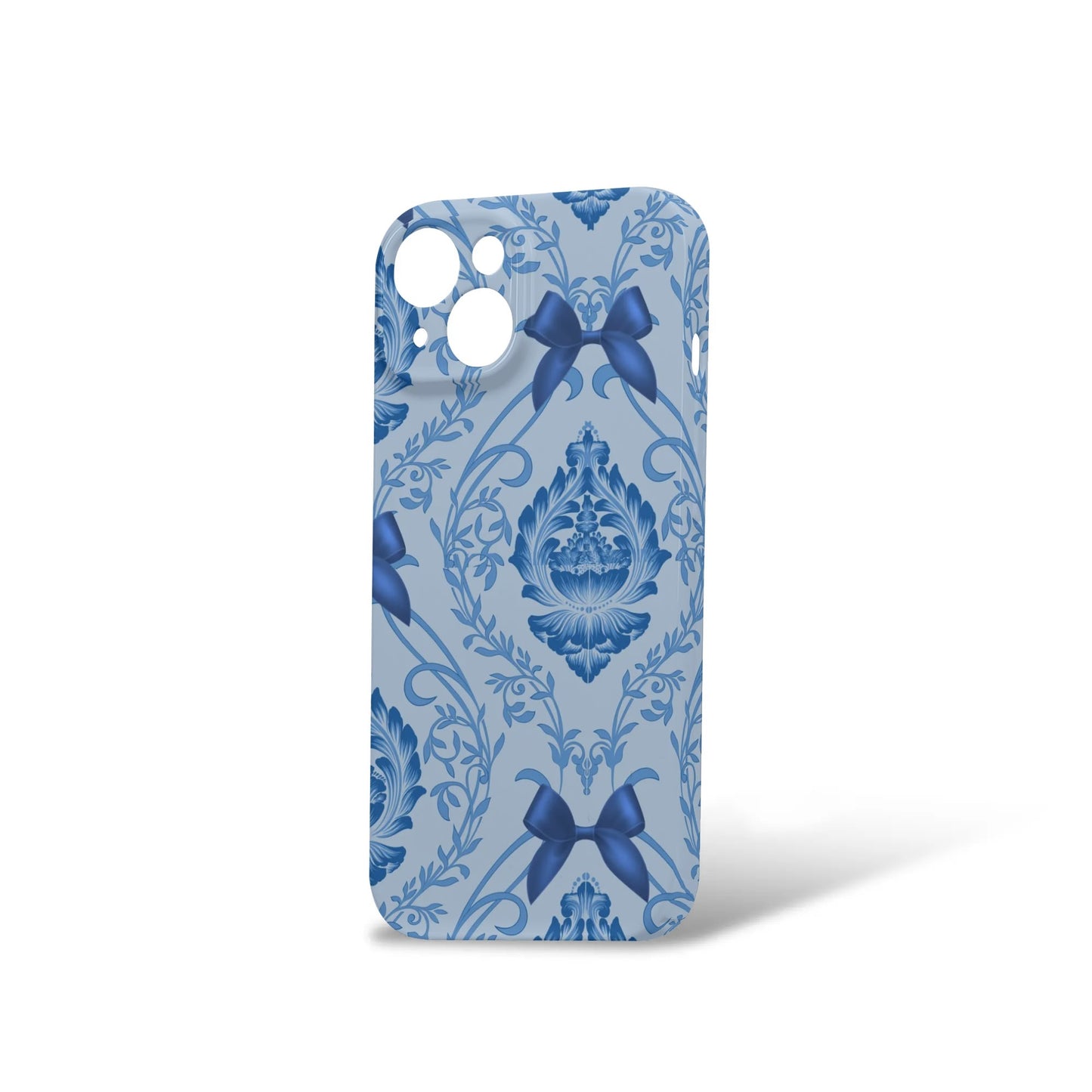 iPhone 15 Phone Case-Blue damask