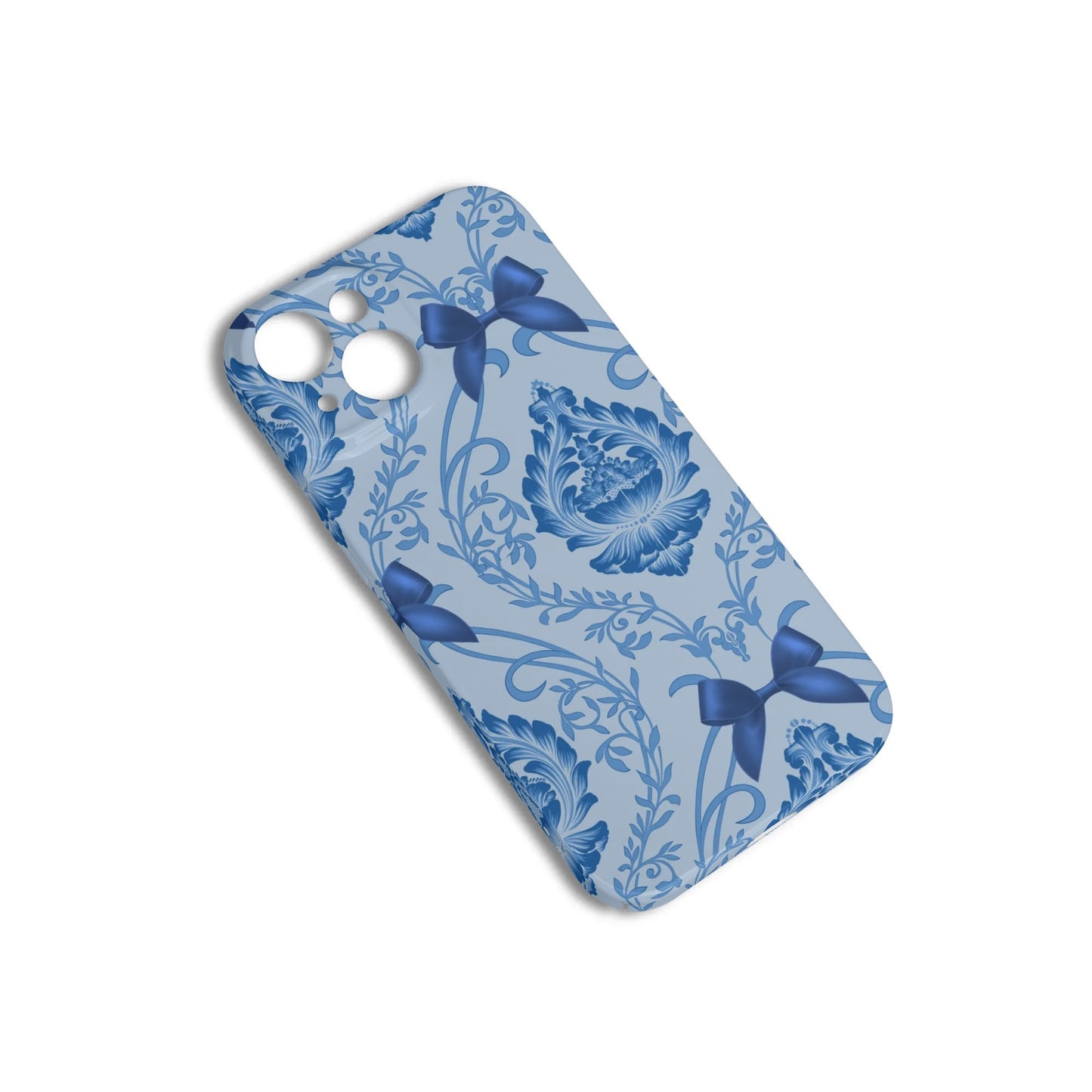 iPhone 15 Phone Case-Blue damask