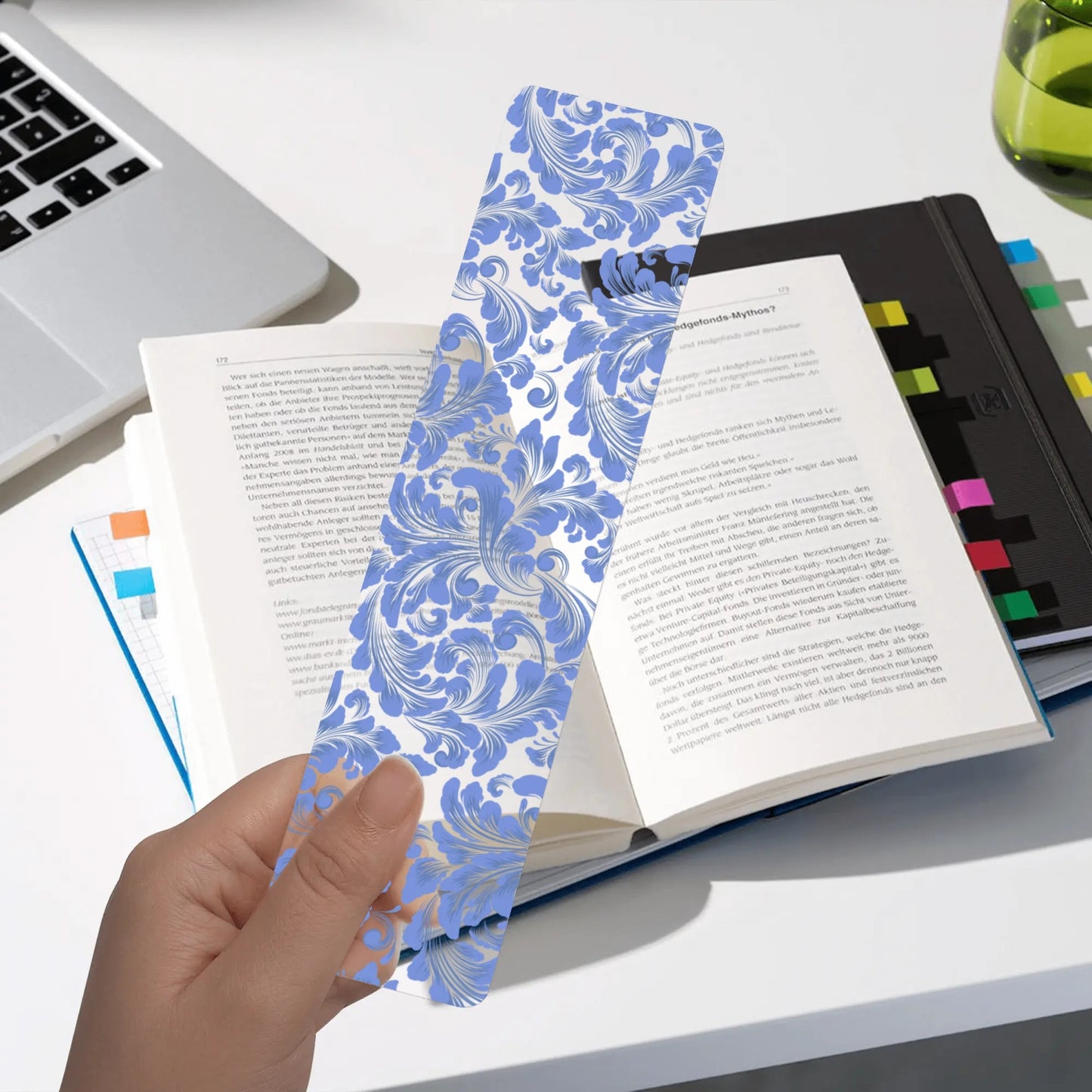 Blue Spiral Bookmark