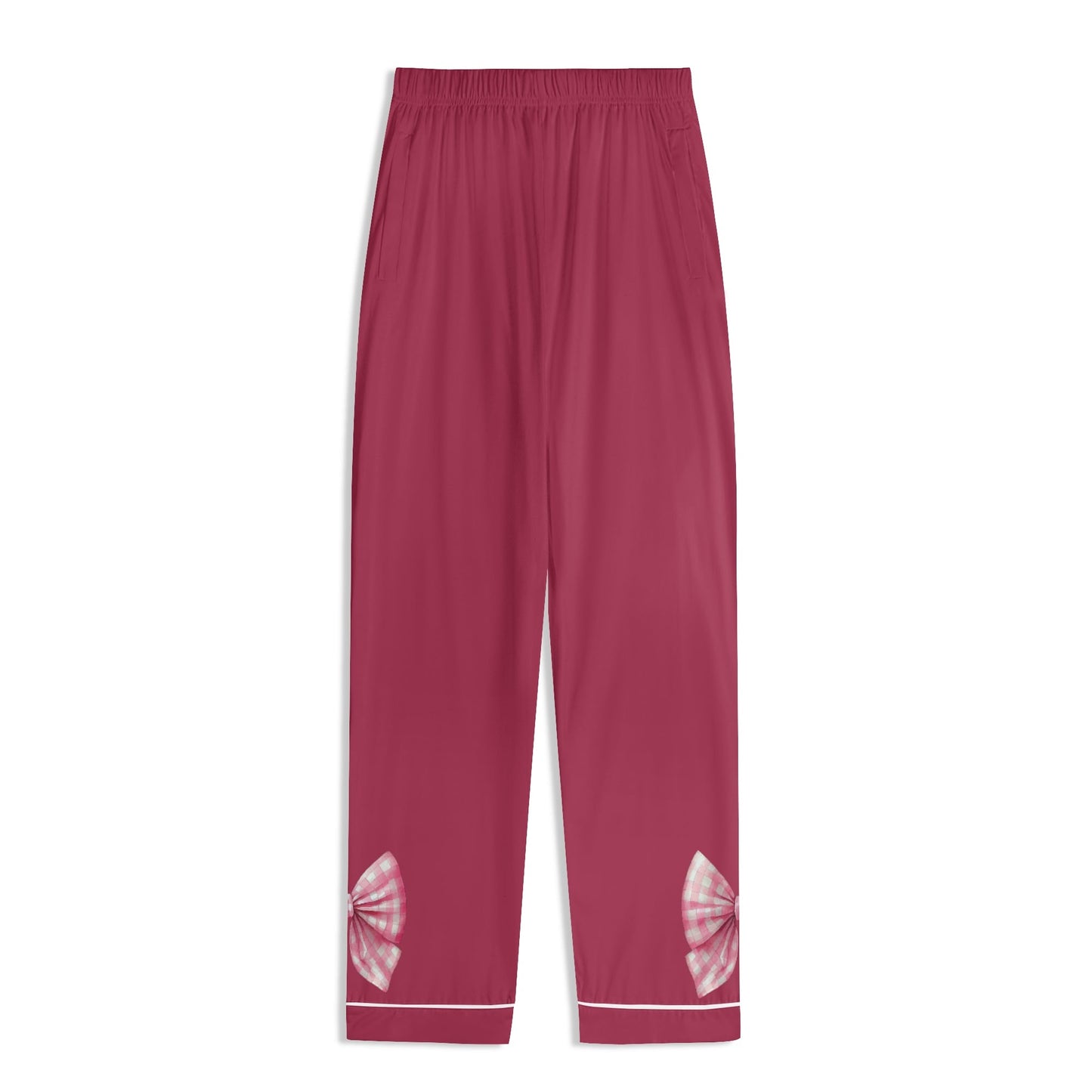 Maroon PJ set-Pink Bows