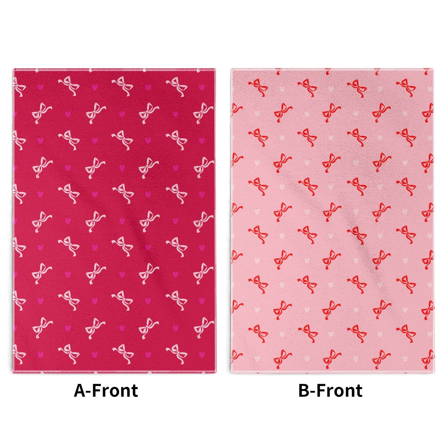 Red and Pink Duo Bow Hand Towel Set