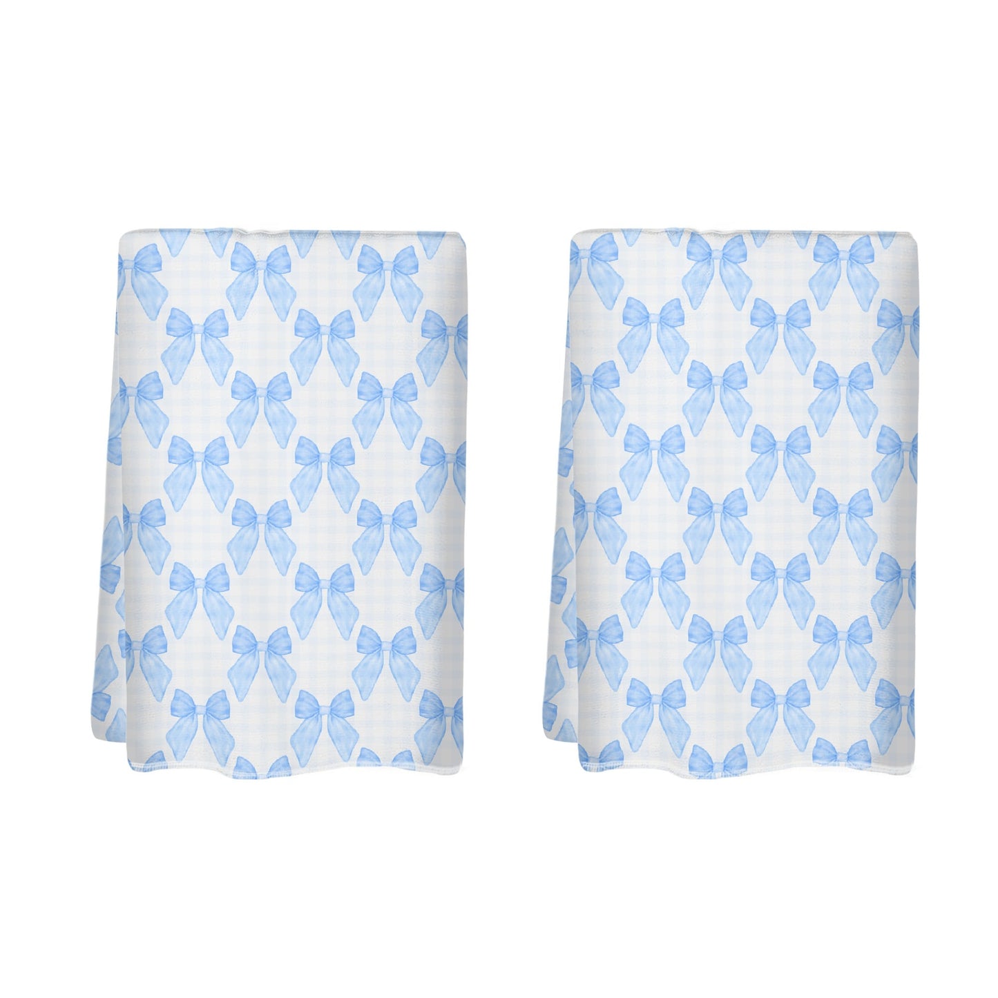 Blue Bow Pattern Hand Towel Set-2