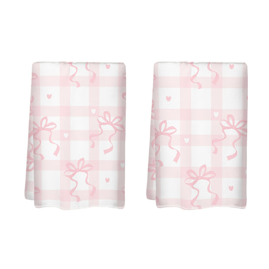 Pink Bow Palid Hand Towel Set