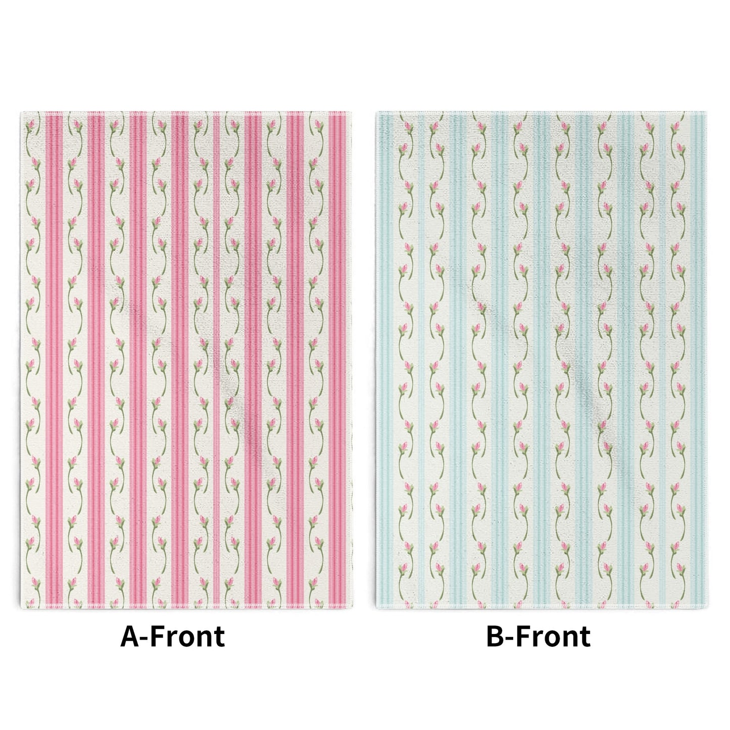 Pink Rose & Stripes Hand Towel Set