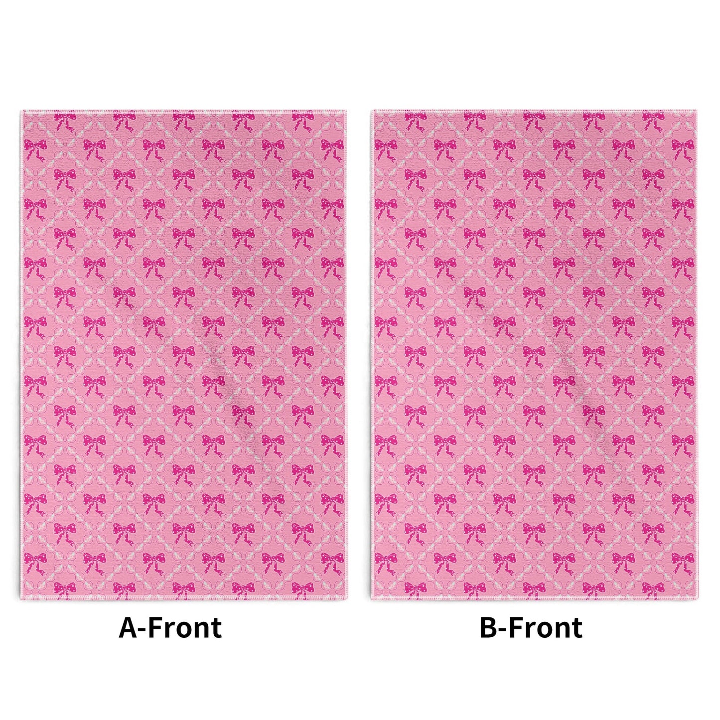 Dark/Light Pink Bow Pattern Hand Towel Set