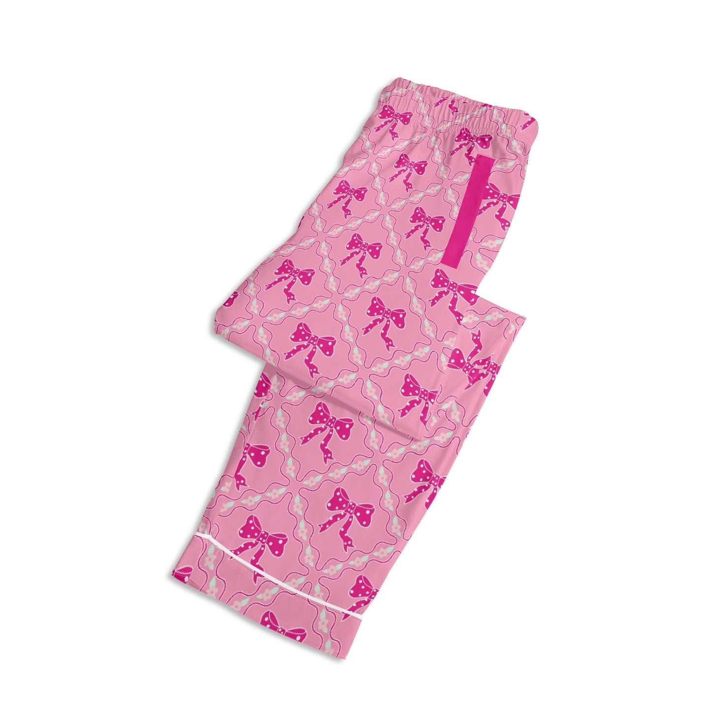 Dark Pink Bows PJ set