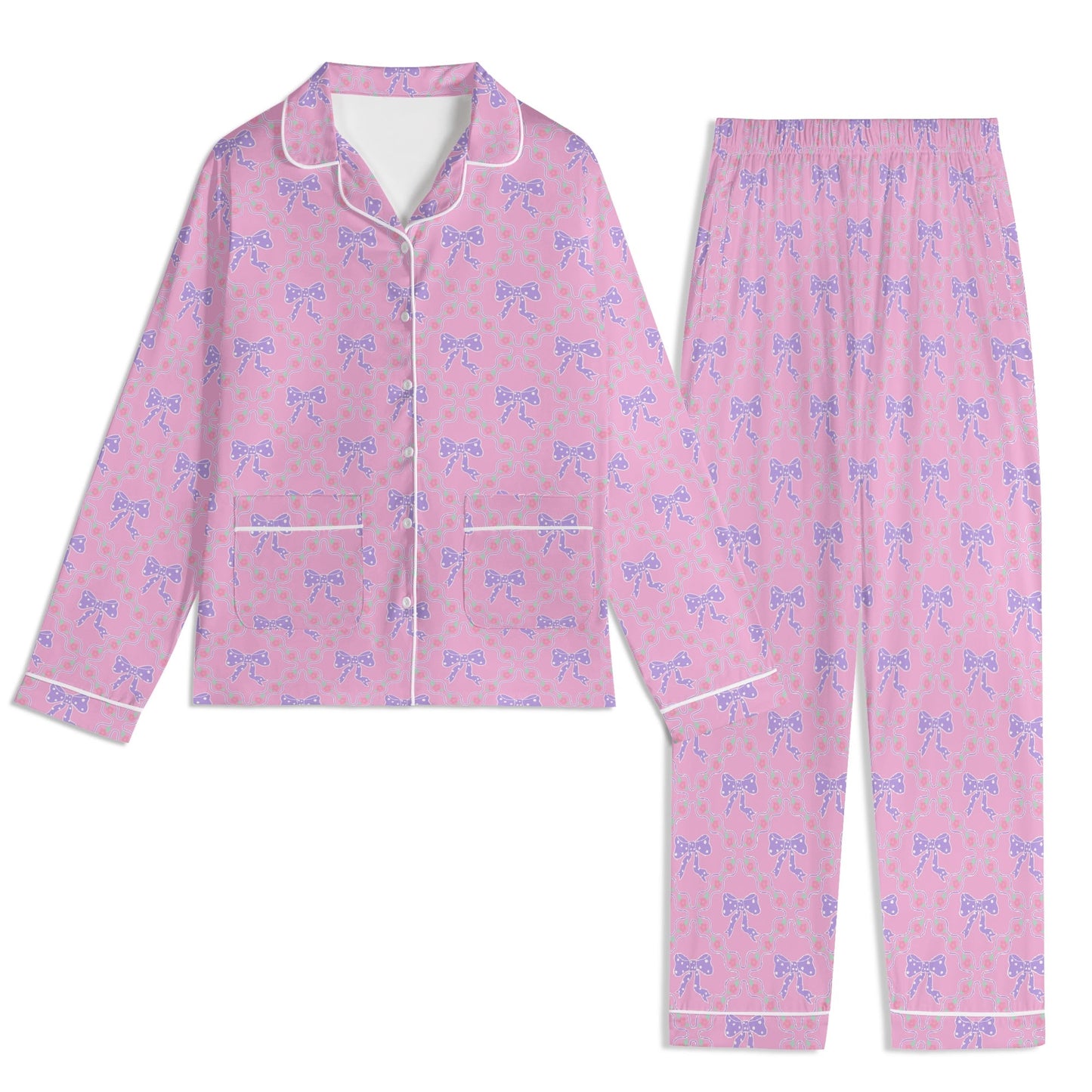 Pink&Purple Bow Pattern PJ set