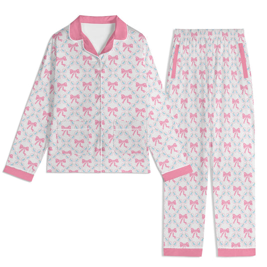 Pink Flower & Bow Pattern PJ set
