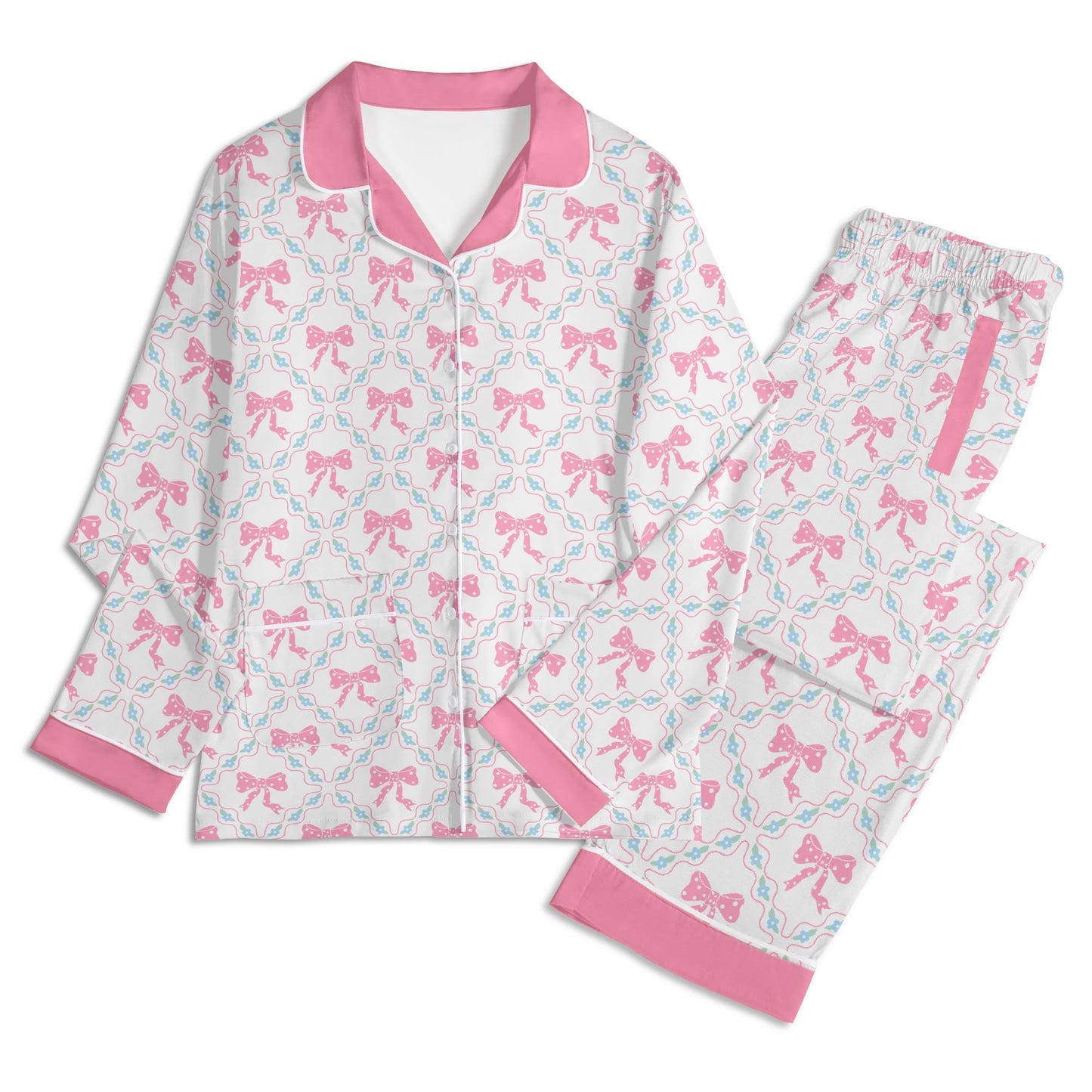 Pink Flower & Bow Pattern PJ set