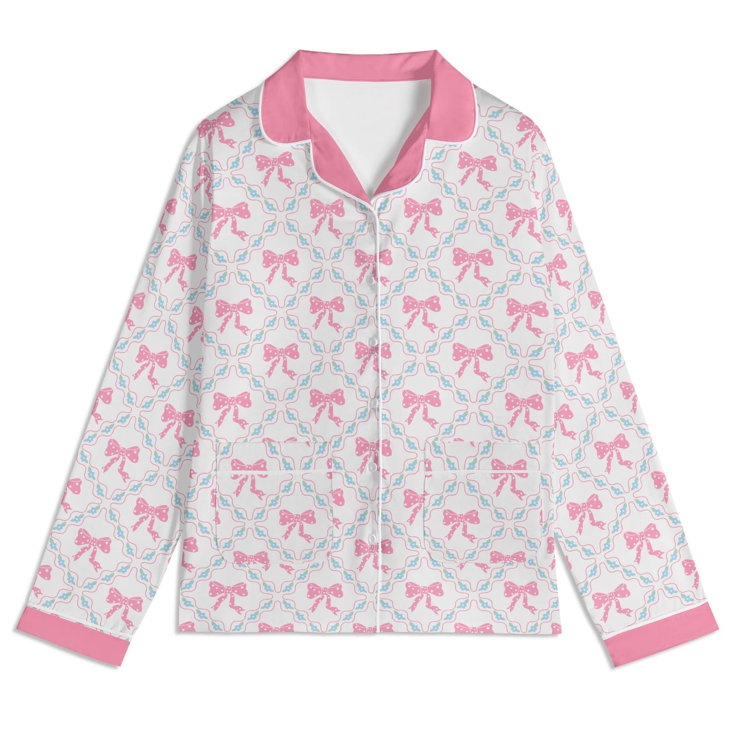 Pink Flower & Bow Pattern PJ set