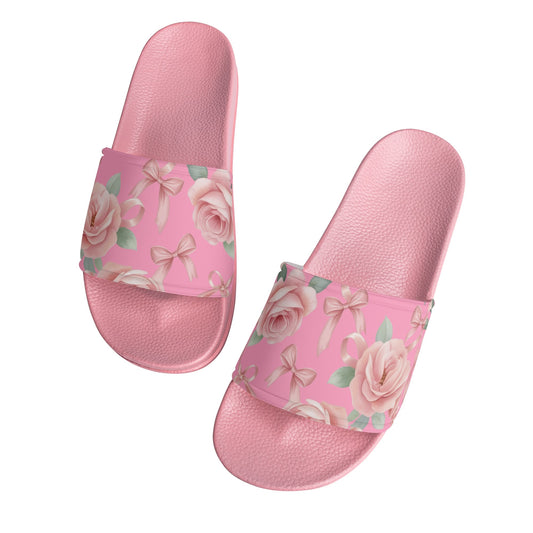Blush Flowers & Bow Slides