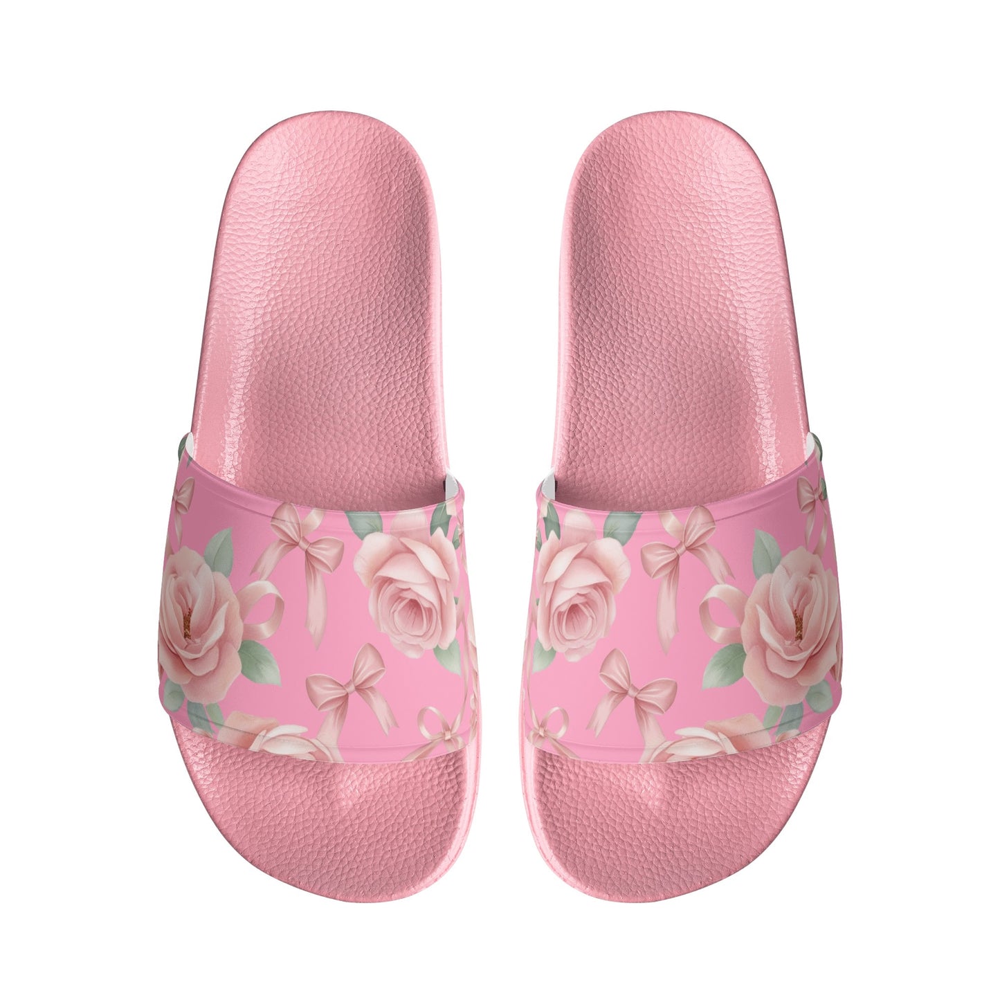 Blush Flowers & Bow Slides