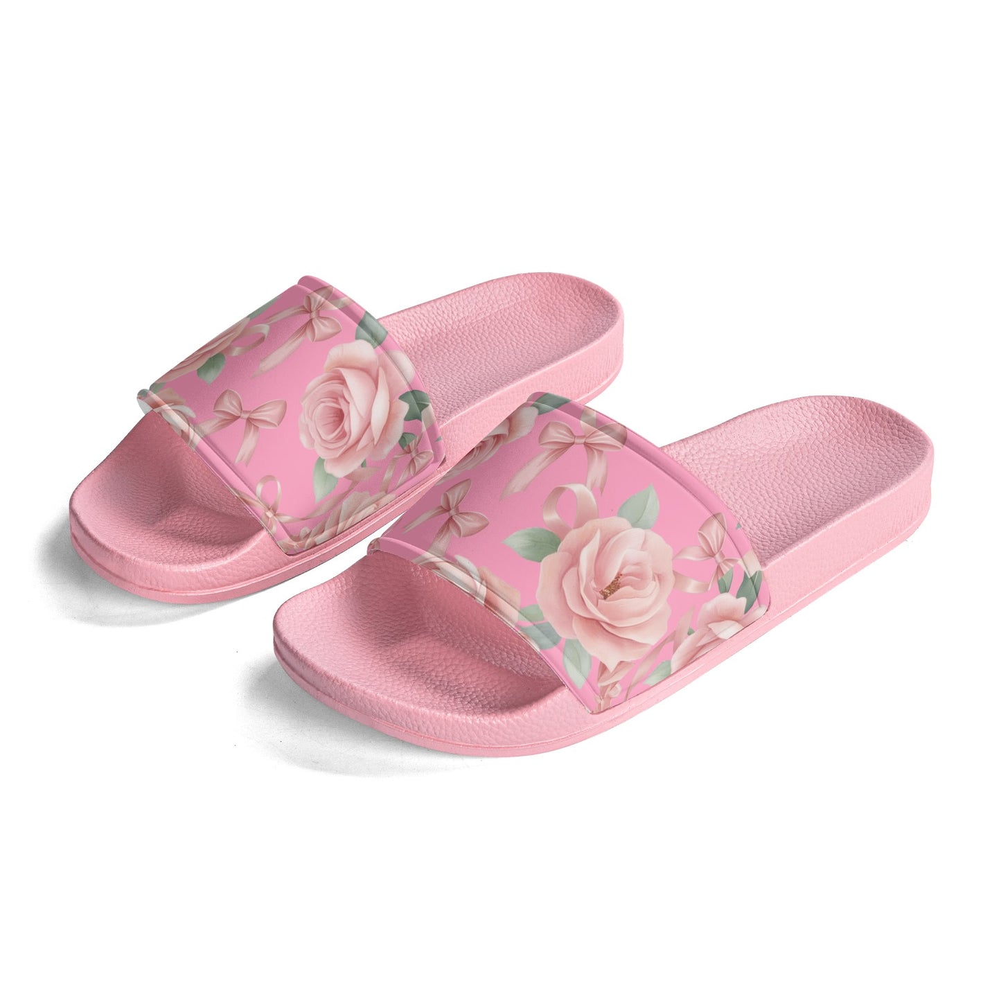 Blush Flowers & Bow Slides