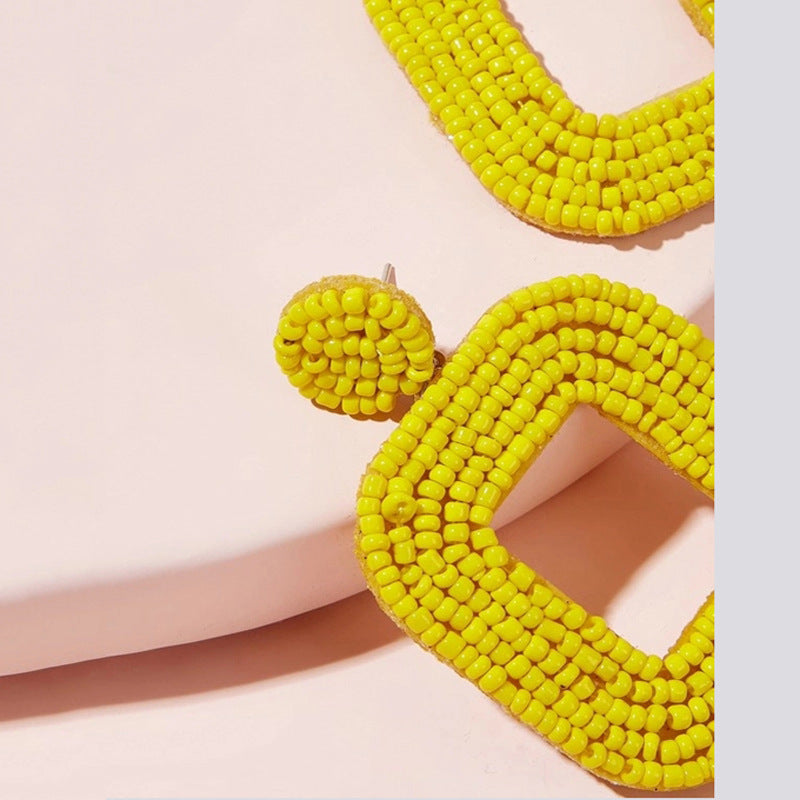 Beaded Inlaid Earrings