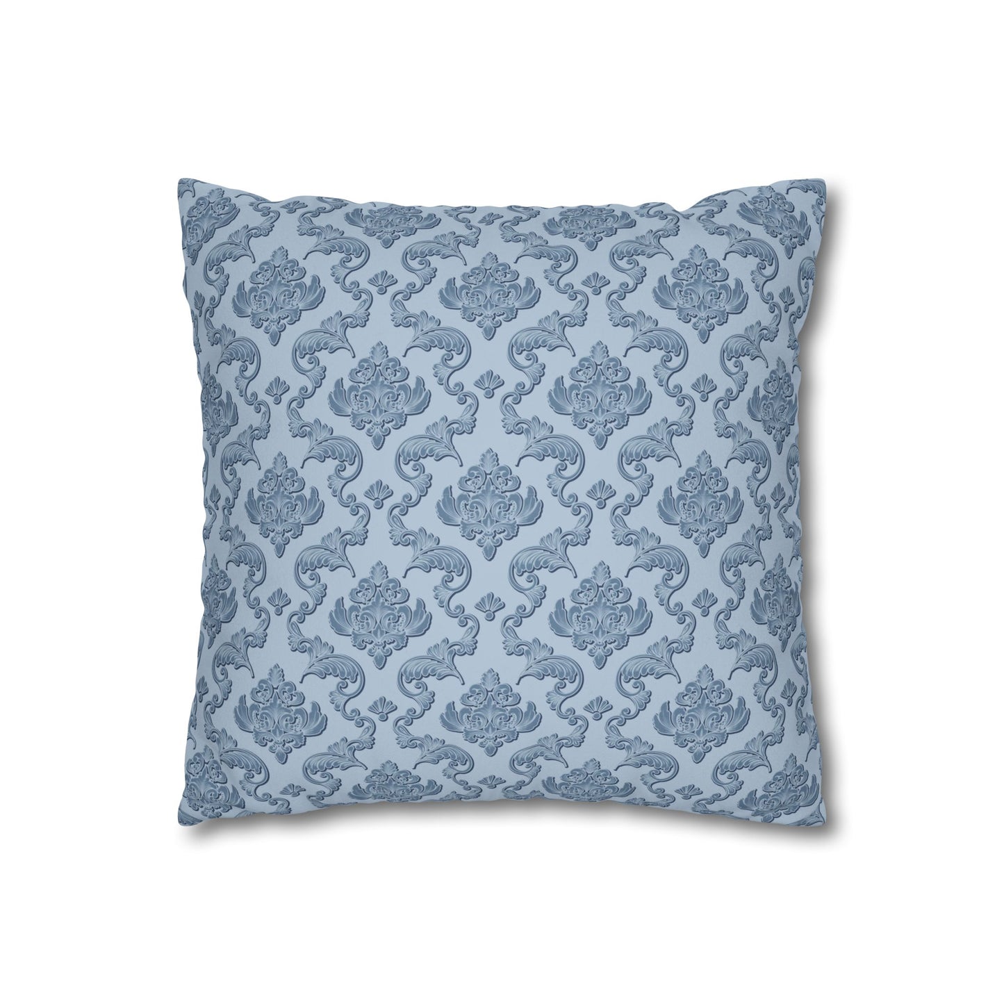 Whistledown Dream Pillow Case-Blue Damask Suede