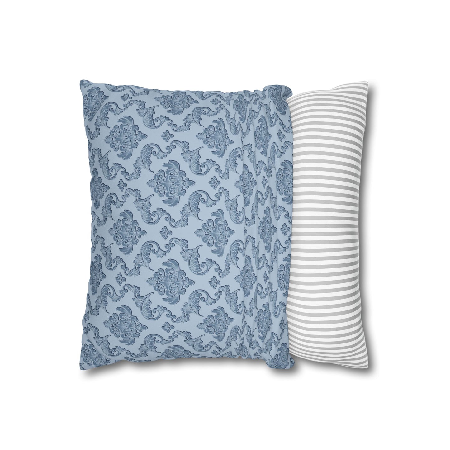 Whistledown Dream Pillow Case-Blue Damask Suede
