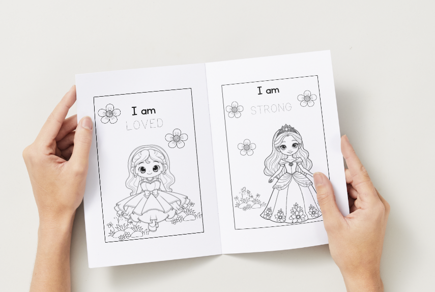 Princess Affirmation Coloring book