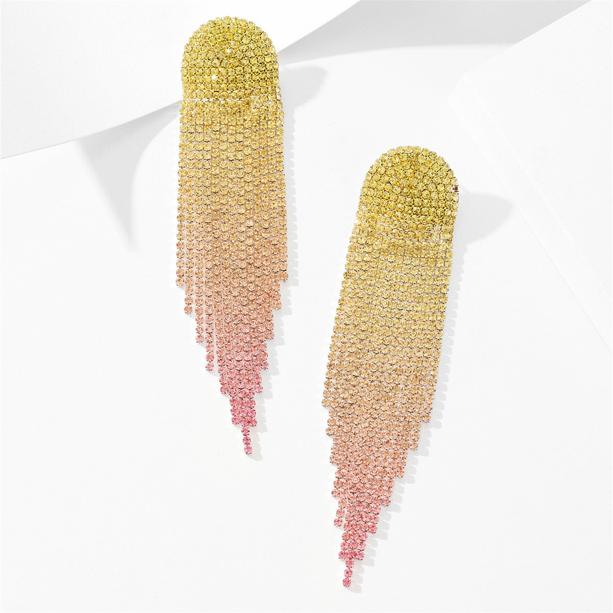 Geometric Rhinestone Drop Earrings