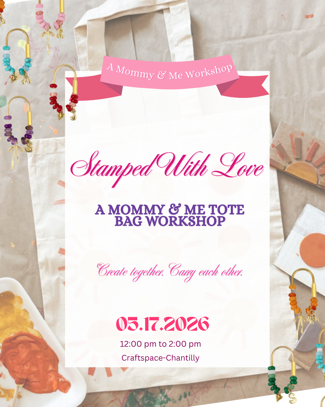 Stamped With Love- Mommy & Me Tote Bag Workshop