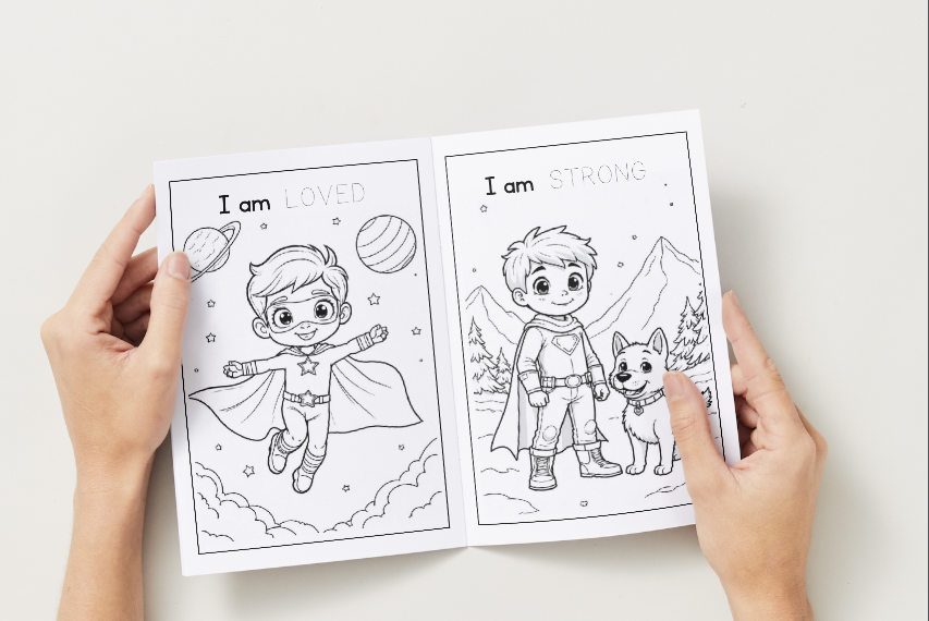 Superhero Affirmation Coloring book