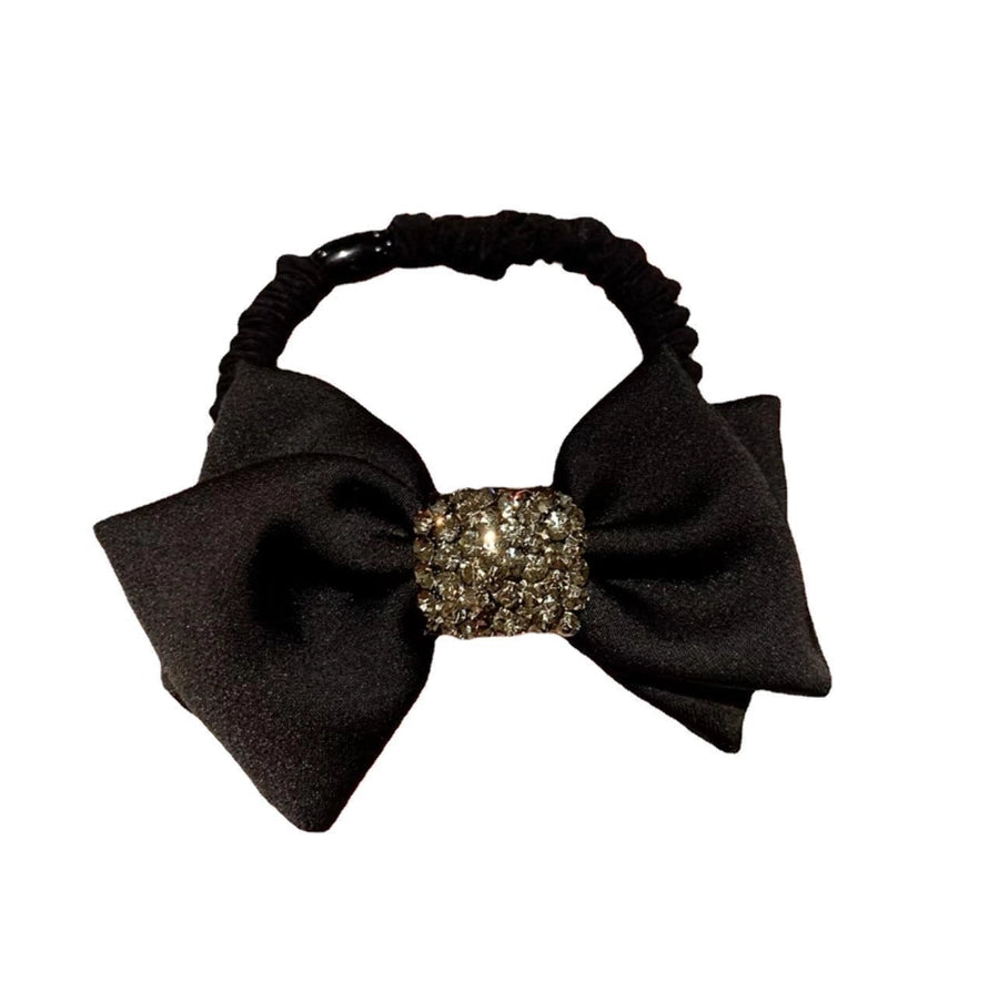 Rhinestone bowknot hair tie