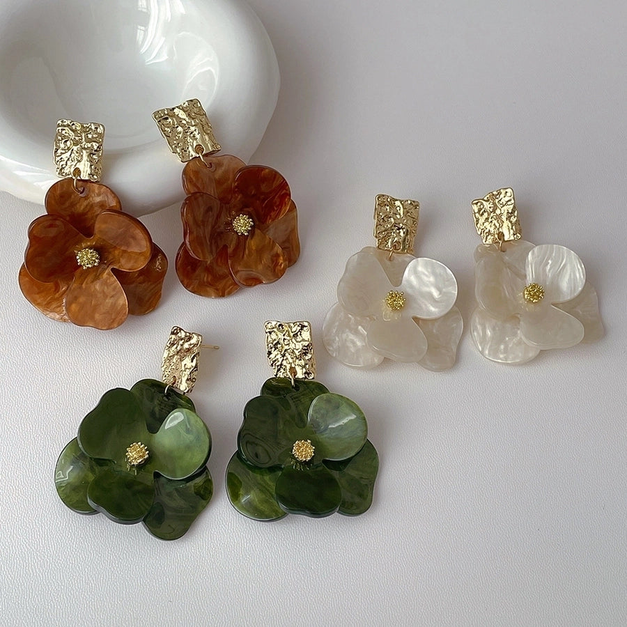 Flower Arylic Drop Earrings