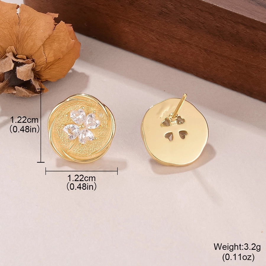 Shamrock Ear Studs (18K Gold Plated)