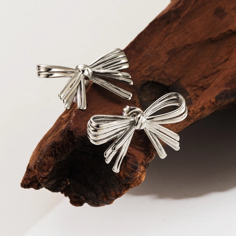 Simple Bow Knot Ear Studs (14K Gold Plated)
