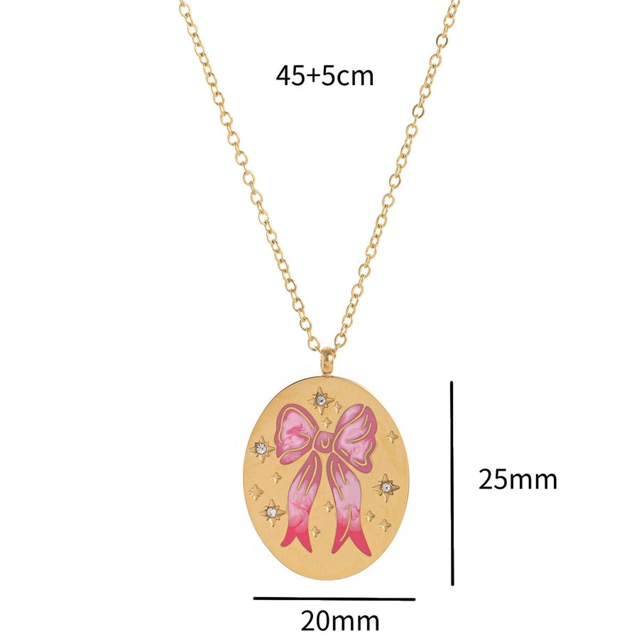 Pink Bow Necklace