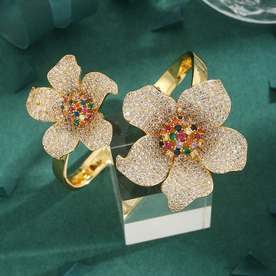 Zirconium Flower Bangle