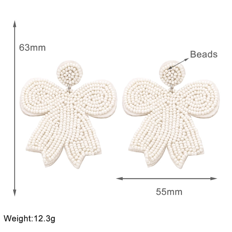 Bow Knot Beaded Drop Earrings
